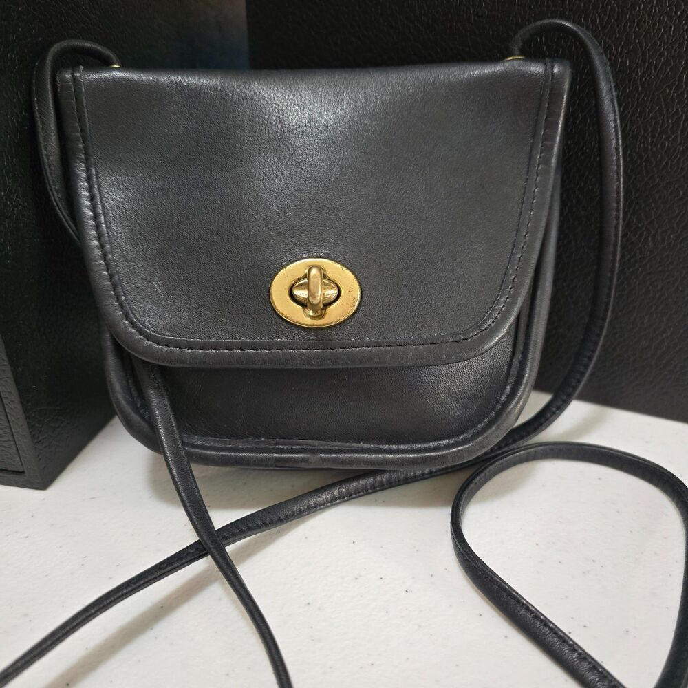 Vintage Mini Black Coach Everett Crossbody Bag 9934
